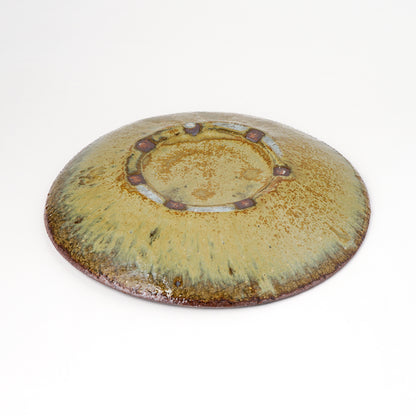 タタラ丸皿 約21cm 二彩 Q
