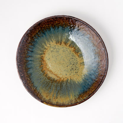 タタラ丸皿 約21cm 二彩 Q