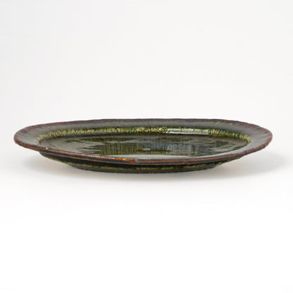 オーバル皿 S(約18cm×約21.5cm) 織部 A