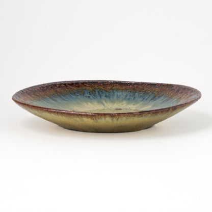 タタラ丸皿 約21cm 二彩 T