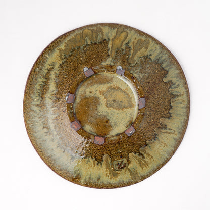 タタラ丸皿 約21cm 二彩 X