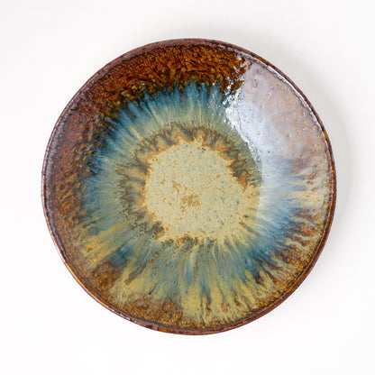 タタラ丸皿 約21cm 二彩 X