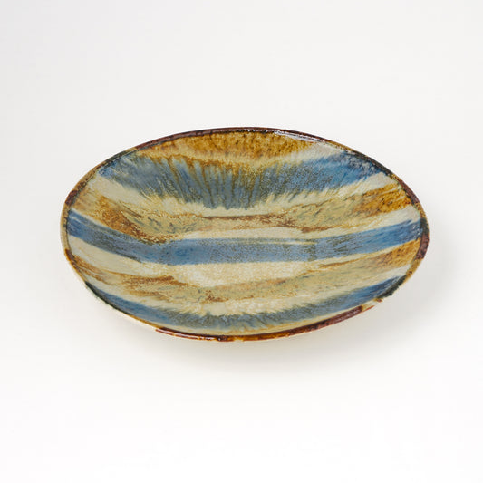 タタラ丸皿 約21cm 二彩 Y