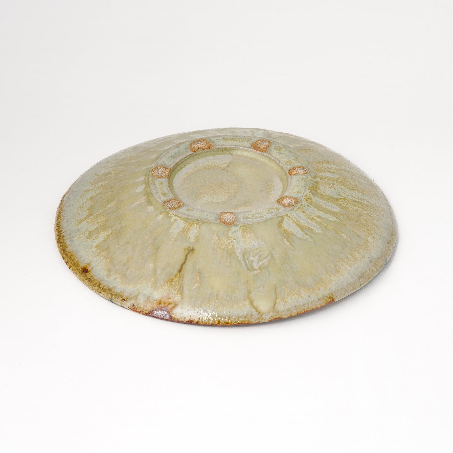 タタラ丸皿 約21cm 二彩 Y