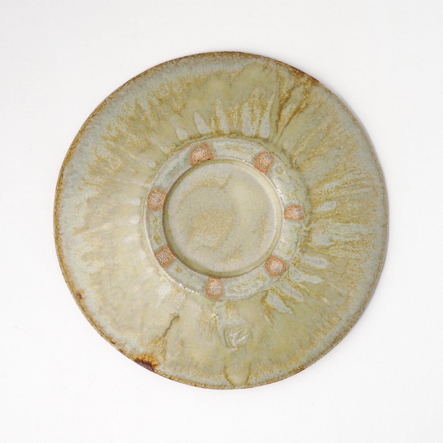 タタラ丸皿 約21cm 二彩 Y