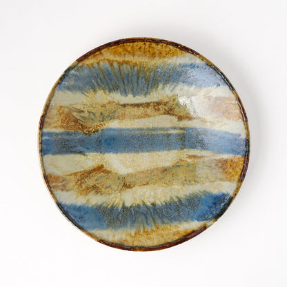 タタラ丸皿 約21cm 二彩 Y