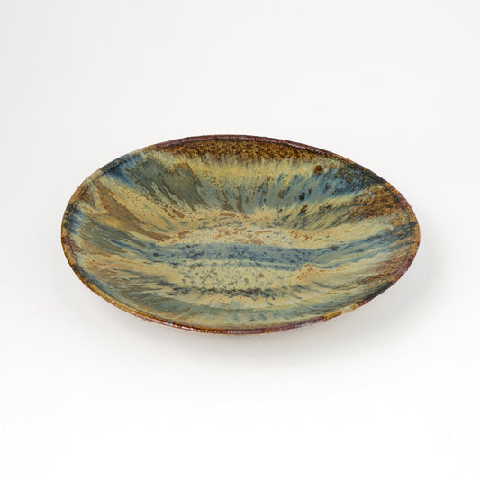 タタラ丸皿 約21cm 二彩 Z