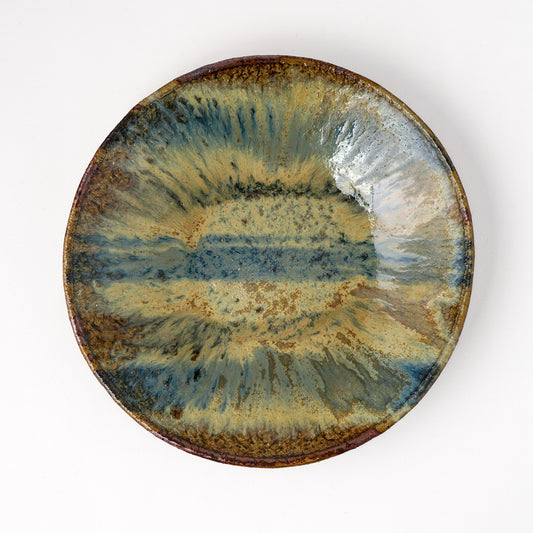 タタラ丸皿 約21cm 二彩 Z