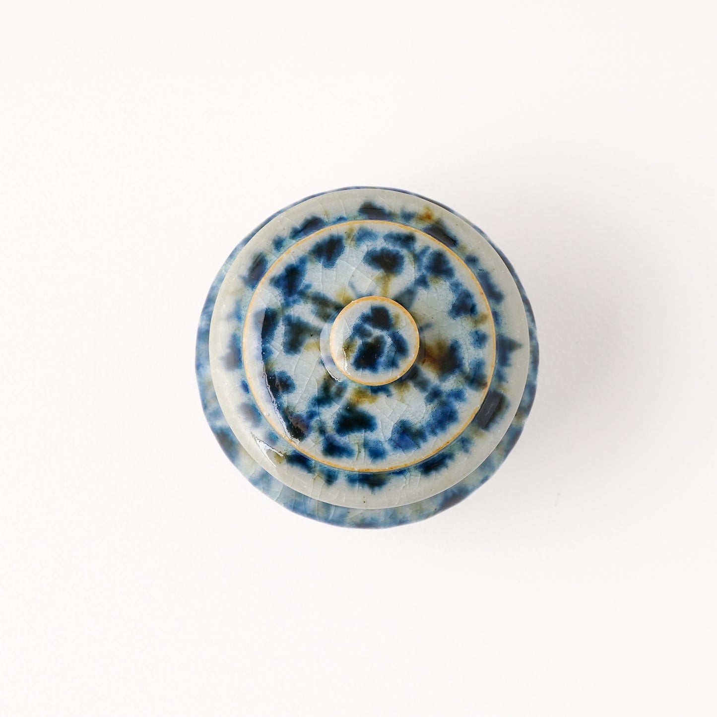 蓋物 約7.5cm 錆青 A