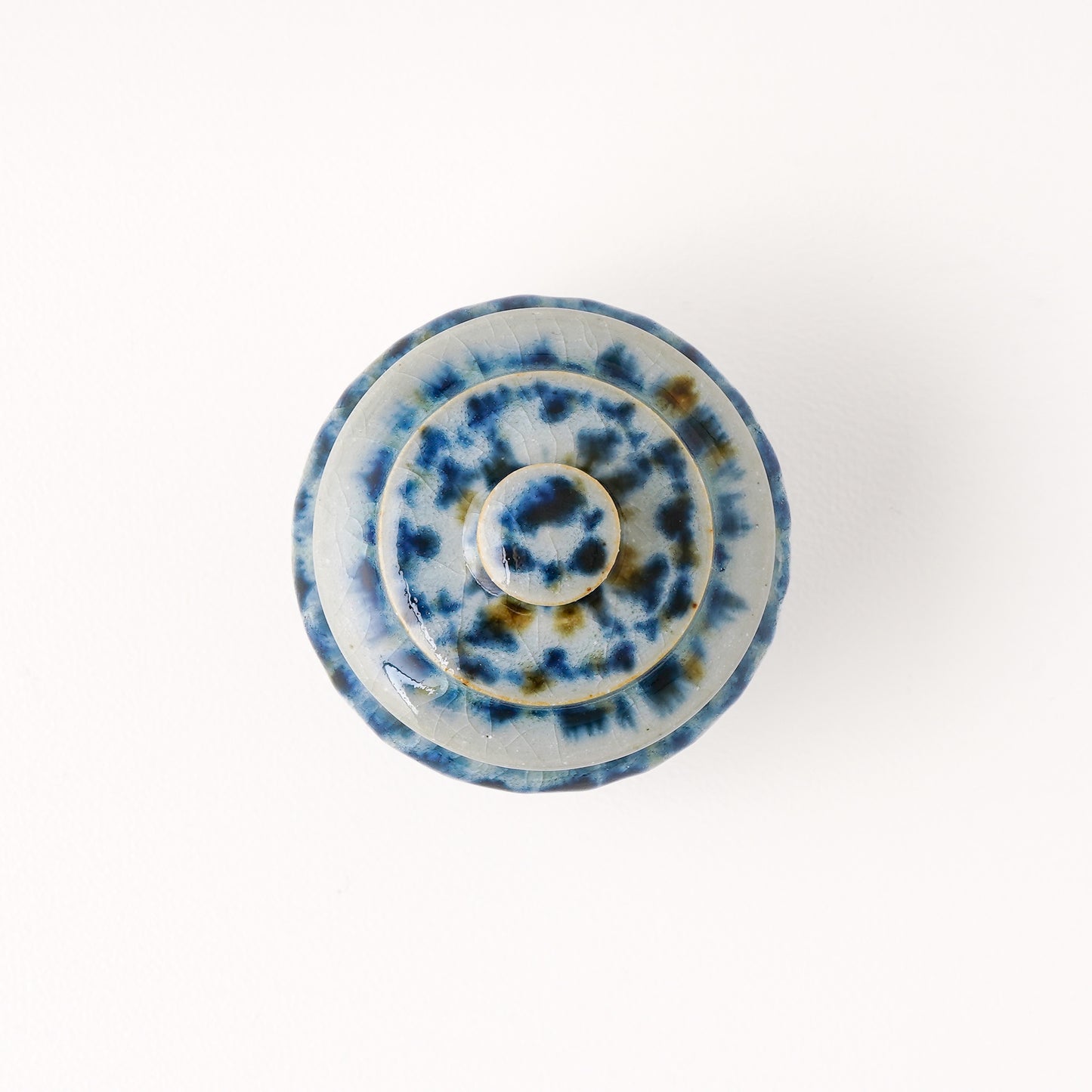 蓋物 約7.5cm 錆青 B